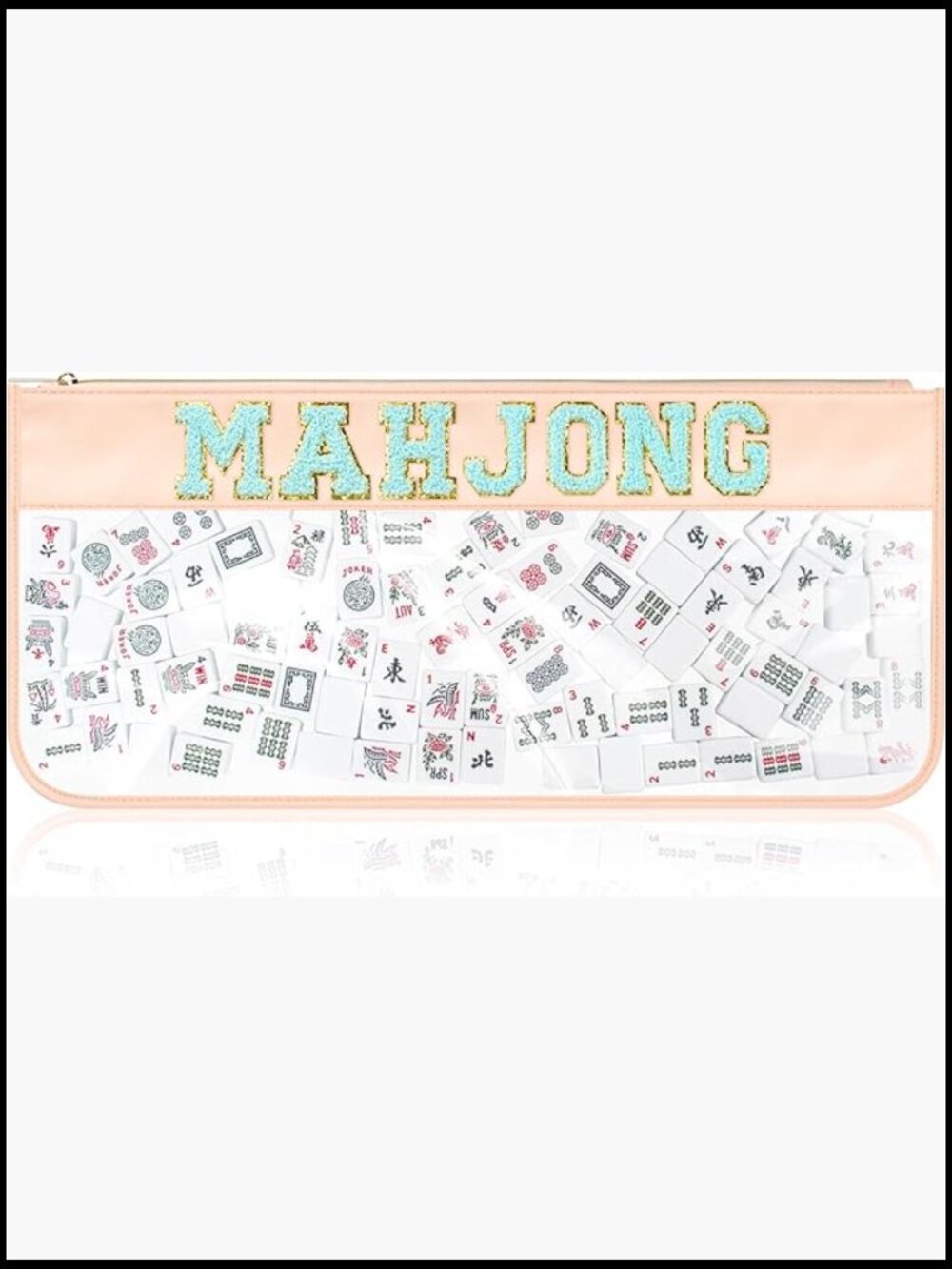 Empty Mahjong Tiles Zippered Case For American Mahjong Set - Card Organizer